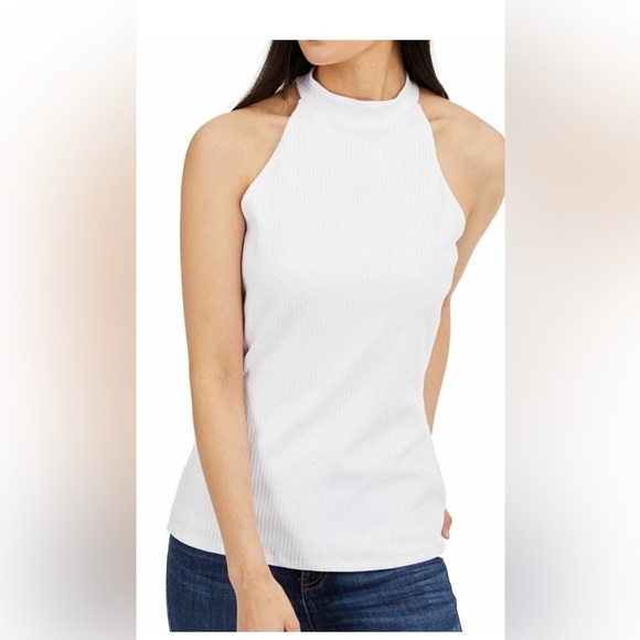 INC International concepts mock neck halter top black - Picture 3 of 3